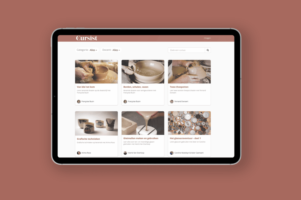 Cursist inloggen op het platform screenshot voor het cursist paswoord te veranderen