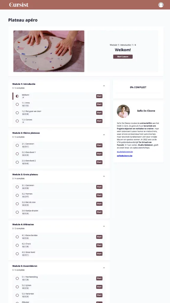 Screenshot van de PLAT webpagina