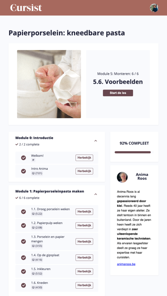 Papierklei maken: screenshot van de webpagina PAPO1, hoe gaat het in z'n werk